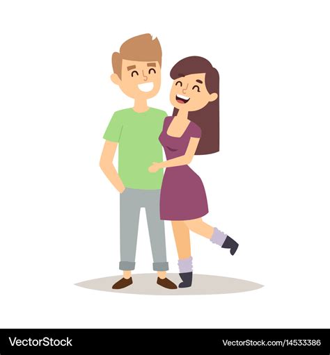 Happy love couple cartoon relationship characters Vector Image