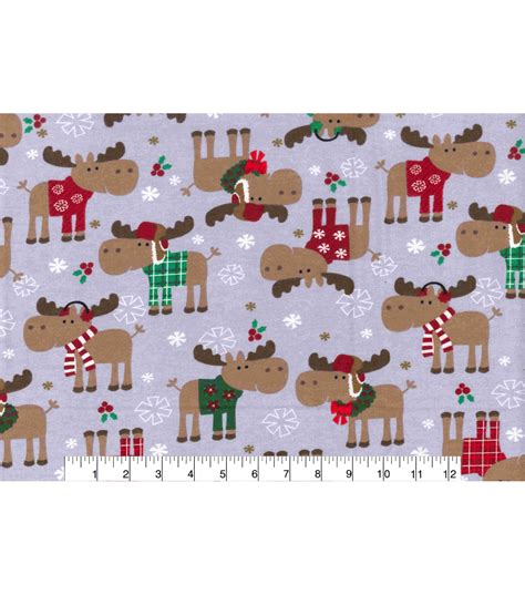 Christmas Fleece Fabric-Christmas Moose Flannel | JOANN