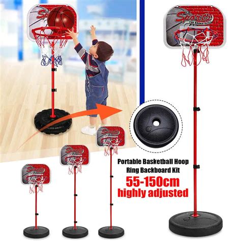 Adjustable Height Children Hanging Basketball Stand Indoor Mini Basketball Hoop Board for Kids ...