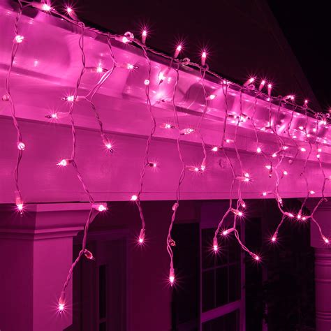 Christmas Icicle Light - 150 Purple Icicle Lights - White Wire