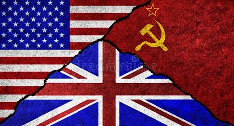 USA, United Kingdom and Soviet Union Flag Stock Photo - Image of force, diplomacy: 257911786