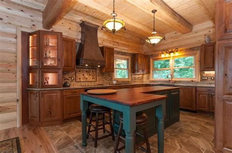 modern, kitchen, mountain modern, mountain home, kitchen ideas, log cabin, log cabin kitchen ...