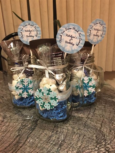 Hot Chocolate Mason Jar Favor | Snowflake party, Mason jar party favor, Winter wonderland ...