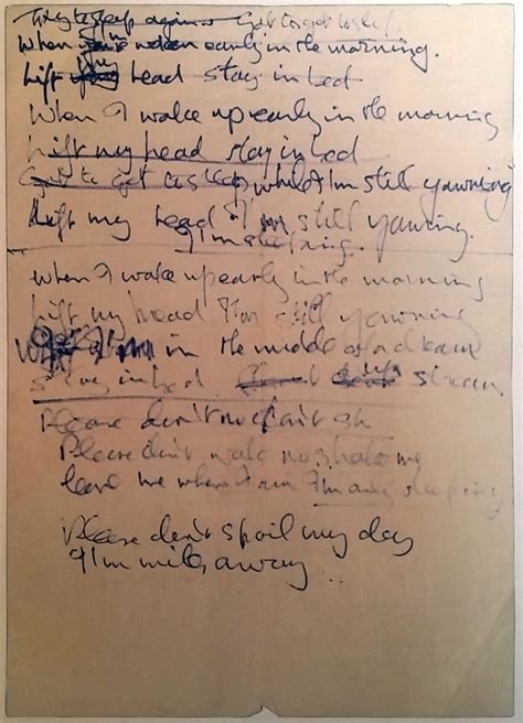 John Lennon’s handwritten lyrics for I’m Only Sleeping, 1966 | The ...