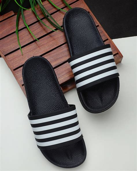 Buy Men's Black 4line Classy Flip Flops & Sliders Online in India at ...