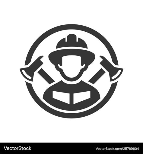 Firefighter logo icon on white background Vector Image