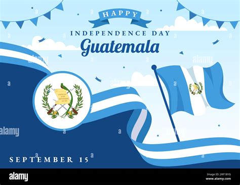 Guatemala Independence Day Vector Illustration on September 15 with ...