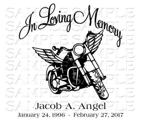 DECAL in Loving Memory Motorcycle Loss SVG Sticker Decal Car Decal ...