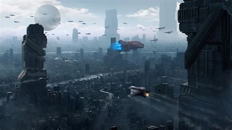 Download Cityscape Futuristic City Sci Fi City Sci Fi City HD Wallpaper by Lucas Örström