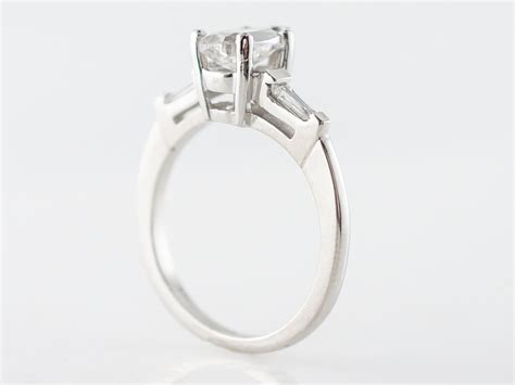 Vintage Style Pear Cut Diamond Engagement Ring in Platinum - Etsy