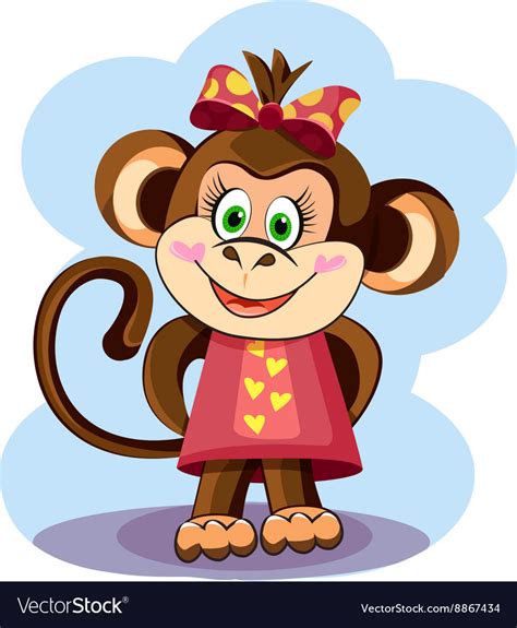 Cute monkey girl Royalty Free Vector Image - VectorStock