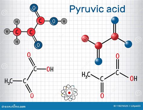 Pyruvic Acid Pyruvate Molecule. it is the Simplest of the Alph Stock Vector - Illustration of ...