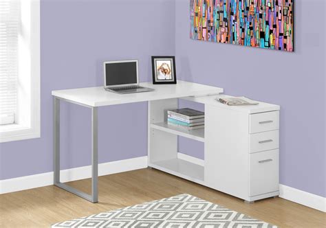 White L-shaped Corner Computer Desk with Storage – ComputerDesk.com