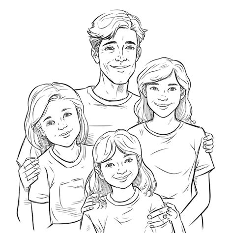 Premium Vector | Illustartion coloring book page family