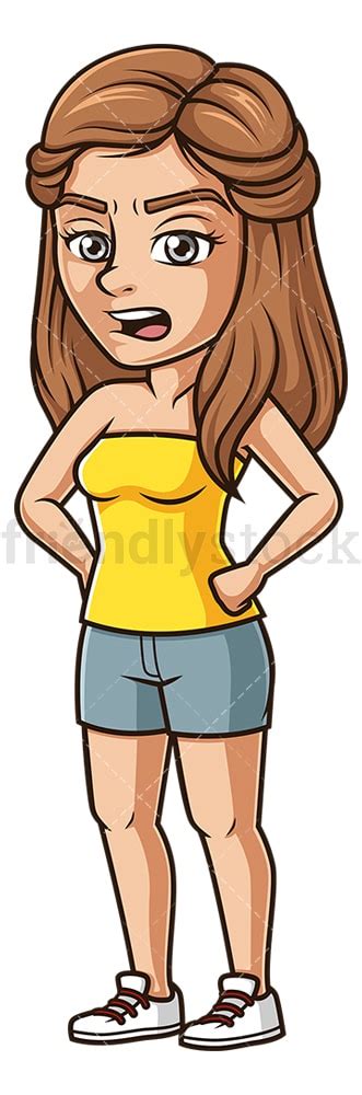 Upset Woman Cartoon Clipart Vector - FriendlyStock