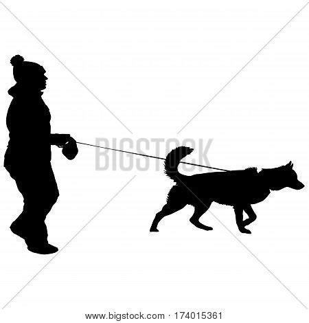 Silhouette People Dog Vector & Photo (Free Trial) | Bigstock