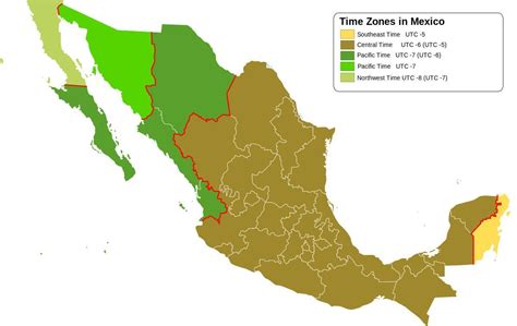 Mexico Time Zone Map