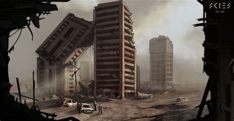 ArtStation - skies. destroyed buildings