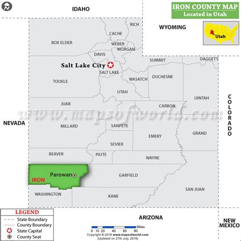 Iron County Map, Utah