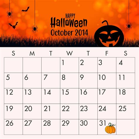 Halloween Printable Calendar - Printable Word Searches