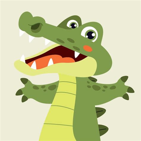 Premium Vector | Cartoon illustration of a crocodile