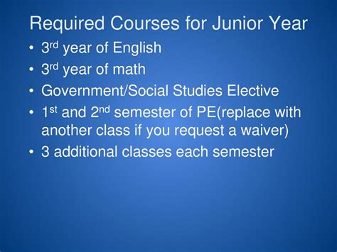 Incoming Junior Course Scheduling Class of ppt download