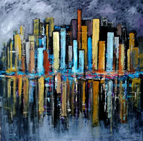 Buildings, Painting by Jean-Christophe Malle | Artmajeur