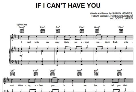 Shawn Mendes-If I Can’t Have You Free Sheet Music PDF for Piano | The Piano Notes