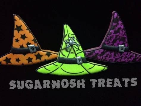 Witch hat cookies | Halloween cookies, Witches hat sugar cookies decorated, Halloween sugar cookies