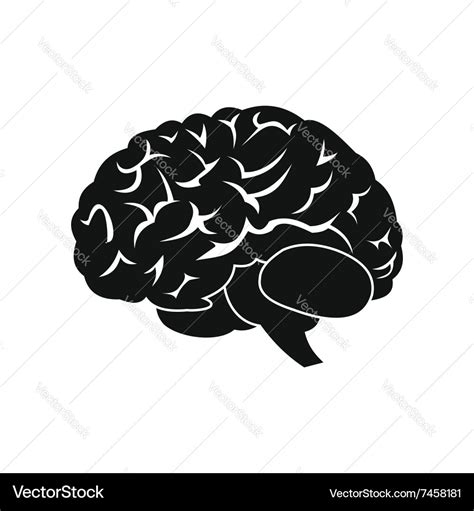 Human brain black icon Royalty Free Vector Image