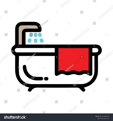 Bathroom Icon White Background Stock Vector (Royalty Free) 2212995767 ...