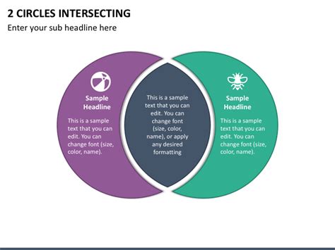 2 Circles intersecting PowerPoint Template - PPT Slides