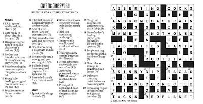 The New York Times Crossword in Gothic: 01.23.11 — Cryptic Crossword