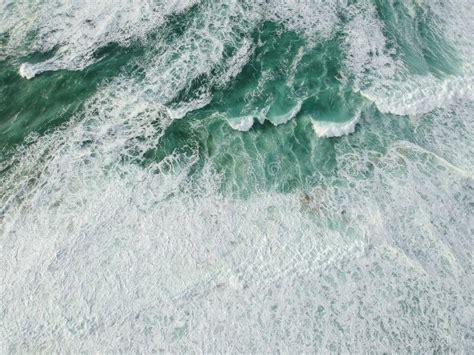 Aerial View Ocean with Waves Stock Image - Image of pattern, color ...