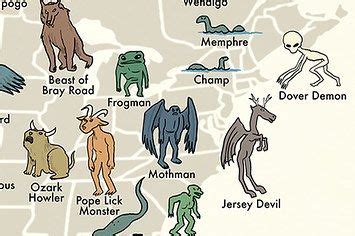 The North American Cryptid Map | North american, Dover demon, Map