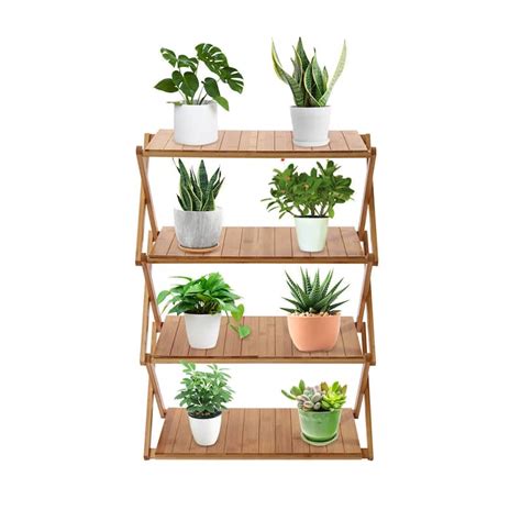 4 Tier Wooden Rack Organizer and Durable Storage - Bed Bath & Beyond ...