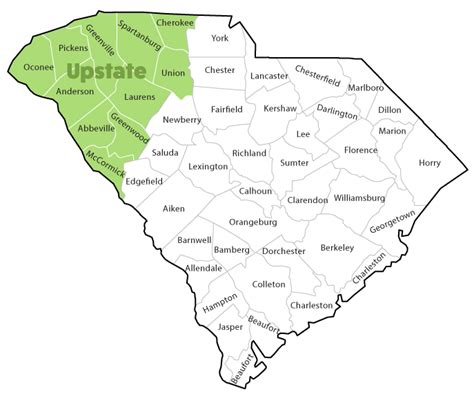 Map Of Upstate Sc - Ailina Laurette