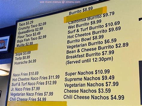 Online Menu of Taqueria El Taco Naco Restaurant, Olivehurst, California ...