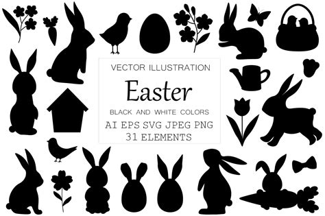 Easter Silhouette. Easter Bunny SVG Graphic by shishkovaiv · Creative ...