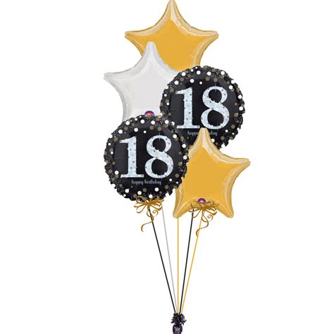 Black & Gold Age 18 Bunch | Magic Balloons