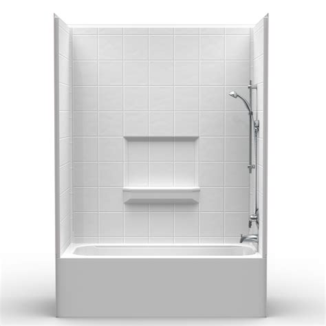Multi-Piece 60" x 30" x 85" Tub/Shower Combo | 17" Curb/Skirt Height | 4LETS6030.V2 - Bestbath ...