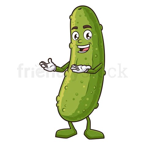 Cartoon Pickle Presenting Clip Art Vector Illustration - FriendlyStock