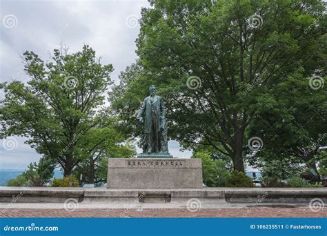 Ezra Cornell Statue. Ezra Was the Founder of Cornell University. Stock Image - Image of lakes ...