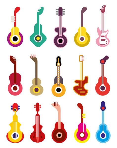 Guitar - vector icon set - Download Free Vectors, Clipart Graphics & Vector Art