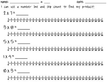 43 multiplication on a number line worksheet - Worksheet For Fun