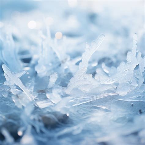 Frozen Ice Crystals on the Ground, AI Stock Illustration - Illustration ...