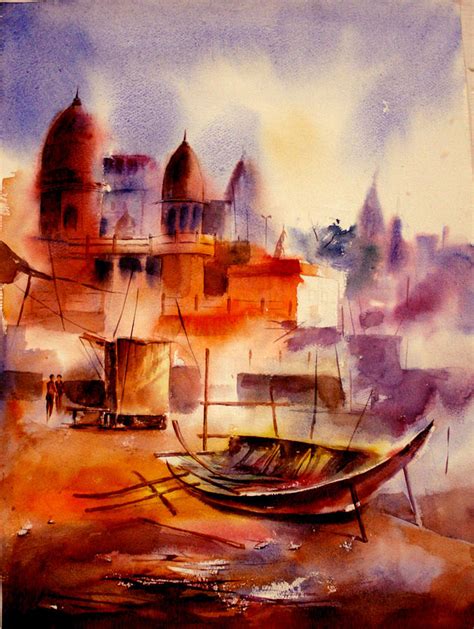 Banaras Ghat Painting by Sumit Sharma - Fine Art America