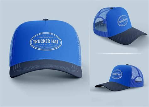 Free Trucker Mesh Cap / Hat Mockup PSD Set - Good Mockups | Mesh cap, Hats, Fan wear