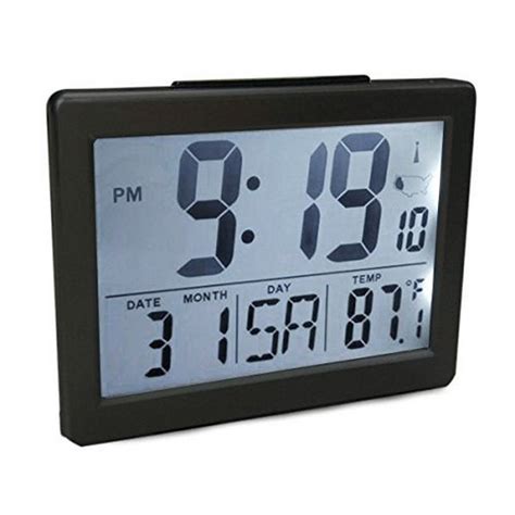 Atomic Desk_bedroom Alarm Clock Black_1.5" Time Number_ Back White Light - Walmart.com - Walmart.com