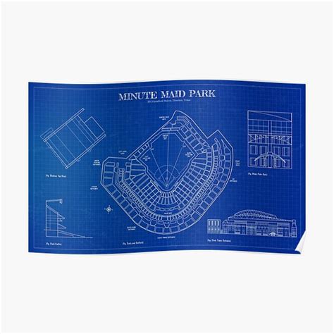 "Minute Maid Park (Blueprint)" Poster for Sale by BGALAXY | Redbubble